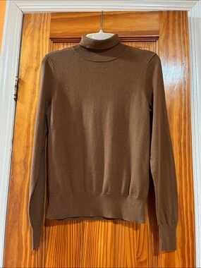 AYR Brown Semi Ribbed Long Sleeve Turtleneck Sweater Academia Preppy Winter Fall